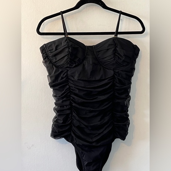 Black Ruched Swimsuit - Picture 1 of 3